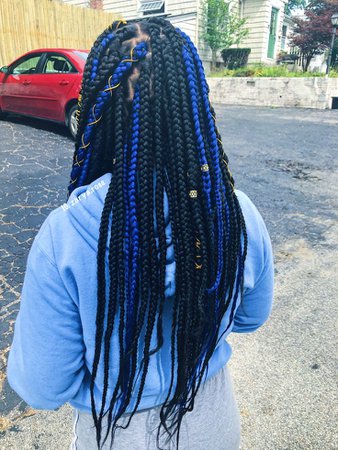 black and blue braids