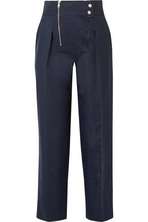 CALVIN KLEIN 205W39NYC | Cotton and silk-blend tapered pants | NET-A-PORTER.COM