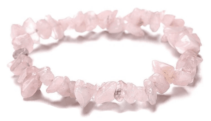 Raw rose quartz bracelet