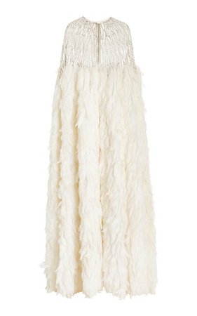 Feather And Sequin-Embellished Tulle Cape By Naeem Khan | Moda Operandi