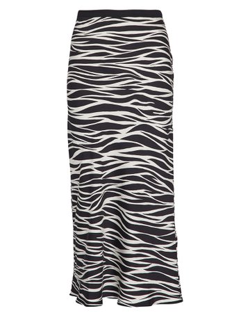 Anine Bing | Bar Silk Zebra Midi Skirt | INTERMIX®