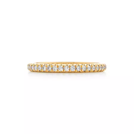 Tiffany Soleste® Half Eternity Ring in Yellow Gold with Diamonds | Tiffany & Co.