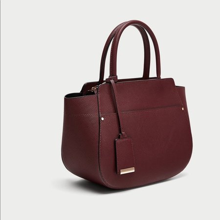 Zara Bags | Burgundy Medium Tote Bag Host Picked | Poshmark