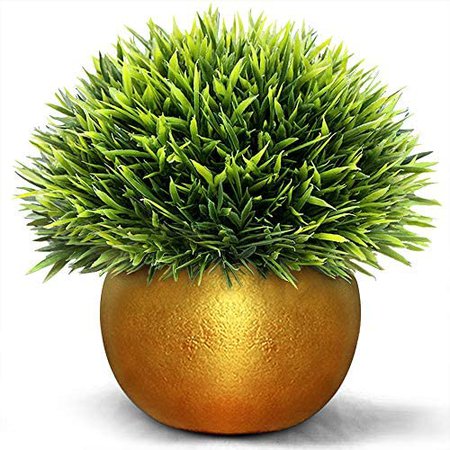 Amazon.com - Vangold Lifelike Artificial Plants Plastic Grass Plants with Pots for Christmas Holiday Gifts Home/Office Decor (1pcs) -