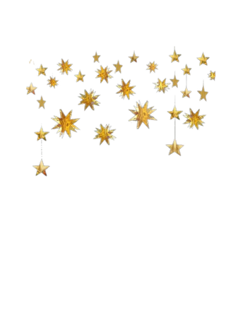 gold stars Christmas decor png background