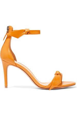 Alexandre Birman | Clarita bow-embellished glossed-leather sandals | NET-A-PORTER.COM