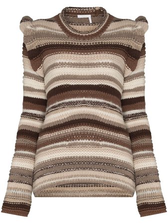 Chloé striped ruffled jumper - FARFETCH