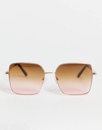 ASOS DESIGN oversizd 70s sunglasses in gold frame | ASOS