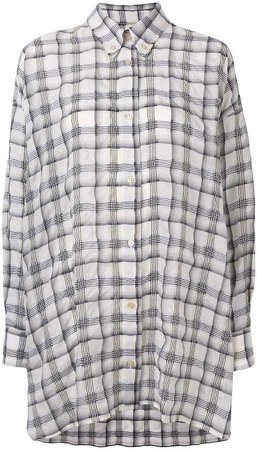 oversized checked button up shirt