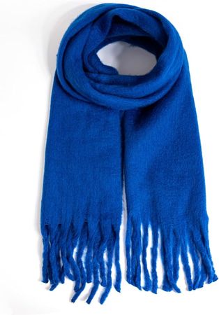 AUSEKALY Women's Scarf Cashmere Big Colorful Plaid Thick Wrap Winter Oversized Warm Blanket Chunky Scarf Deep Blue at Amazon Women’s Clothing store