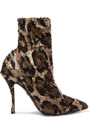 Dolce & Gabbana | Sequined stretch-knit sock boots | NET-A-PORTER.COM