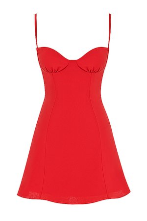 Clothing : Mini Dresses : 'Christiana' Red Mini Dress