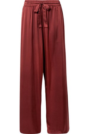 Zimmermann | Washed silk-satin high-rise wide-leg pants | NET-A-PORTER.COM