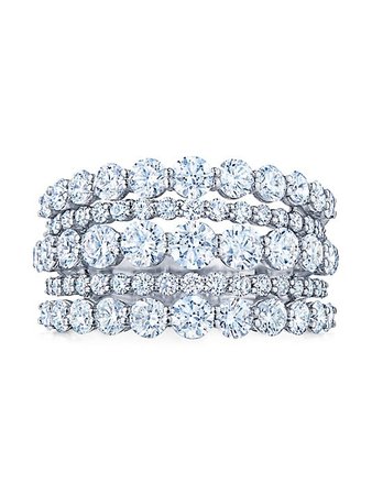 Shop Kwiat Lyrc 18K White Gold & Diamond 5-Row Ring | Saks Fifth Avenue