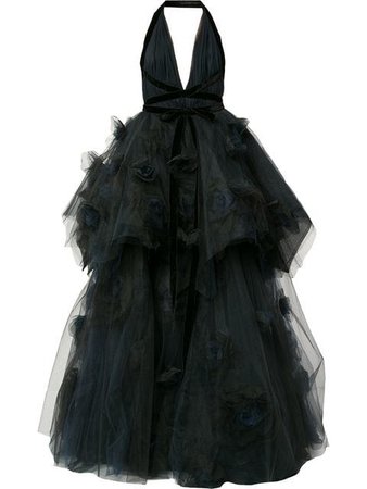 Marchesa deep v layered tulle evening gown $17,499 - Buy Online AW18 - Quick Shipping, Price