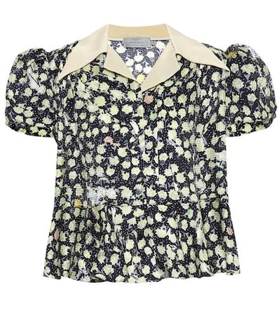 Jane floral silk-blend blouse