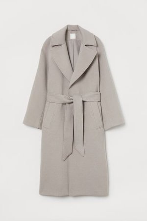 Belted Felted Coat - Light taupe - Ladies | H&M US