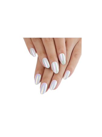 silver pearlescent manicure nails