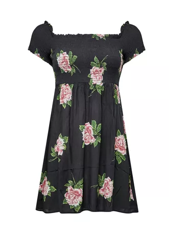 Black Stacey Floral Print Sheered Mini Dress | Miss Selfridge
