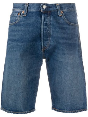 Levi's 501 Mid-Rise Denim Shorts 365120086 Blue | Farfetch