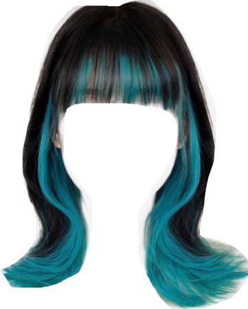 black and blue-ish green hair
