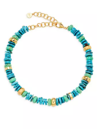 Nest 22K-Gold-Plated & Turquoise Beaded Necklace