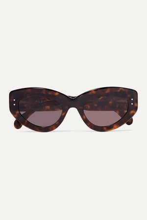 Black Eyelet-embellished cat-eye tortoiseshell acetate sunglasses | Alaïa | NET-A-PORTER