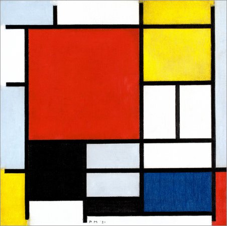 Composition with red, yellow, blue and black av Piet Mondriaan | Posterlounge.se