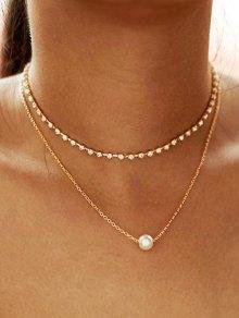 [46% OFF] [HOT] 2020 Alloy Faux Pearl Rhinestone Double Layered Necklace In GOLD | ZAFUL