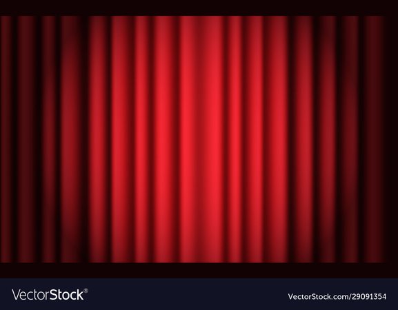 Luxury scarlet red silk velvet curtains and Vector Image
