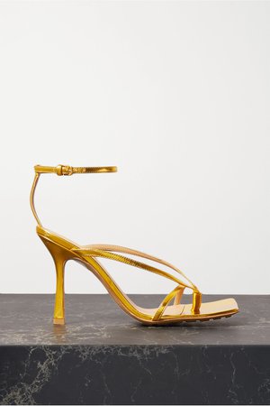 Gold Metallic leather sandals | Bottega Veneta | NET-A-PORTER