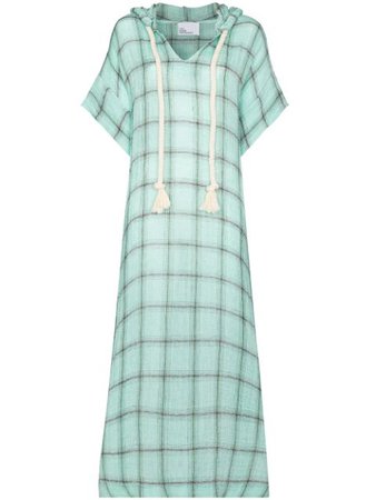 Shop Lisa Marie Fernandez check-pattern kaftan dress with Express Delivery - FARFETCH