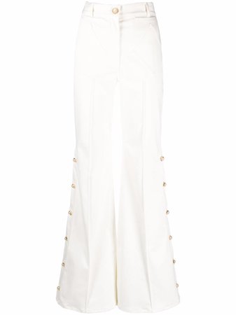 Shop Casablanca high-waisted flared trousers with Express Delivery - FARFETCH