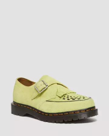 Ramsey Suede Kiltie Buckle Creepers in Lime Green | Dr. Martens