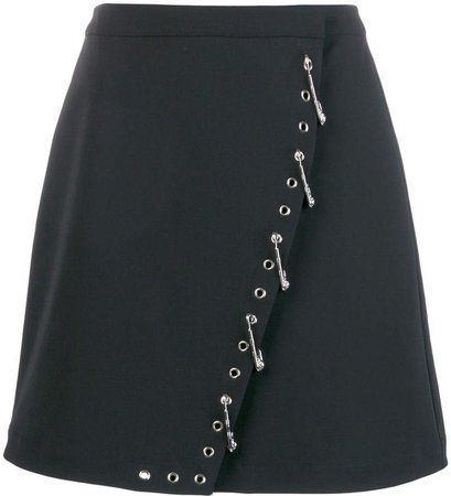 safety pin-embellished skirt