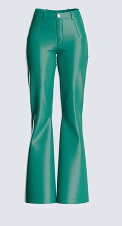 green leather bell bottom jeans pants pants