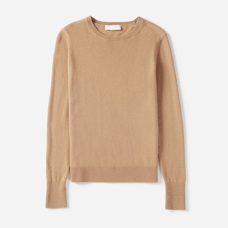 tan cashmere sweater everlane