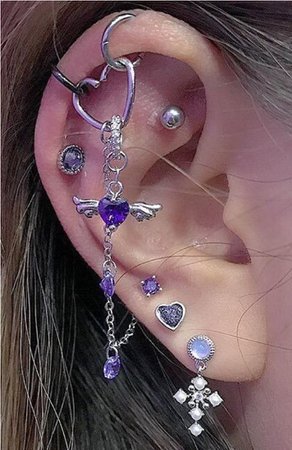 purple piercing earrings