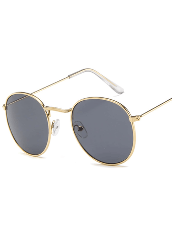 1pc Fashionable Retro Metal Round Frame Sunglasses For Sun Protection | SHEIN