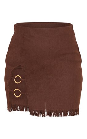 Chocolate Ring Detail Mini Skirt | PrettyLittleThing USA