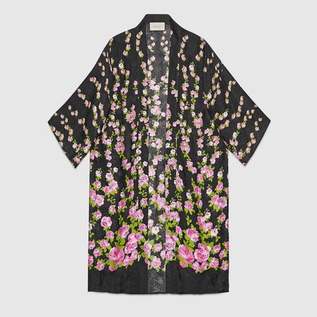 Climbing Roses print pajama kimono - Gucci Women's Tops & Shirts 485451ZJQ281868