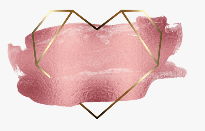Background | Rose gold, gold, and white heart
