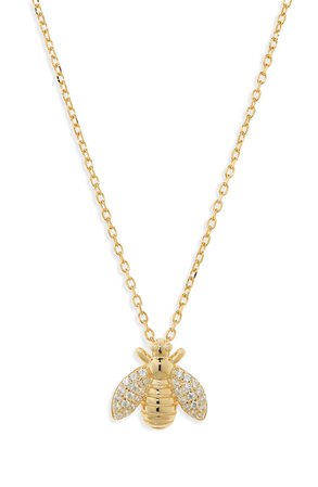 Adina's Jewels Pavé Bee Pendant Necklace | Nordstrom