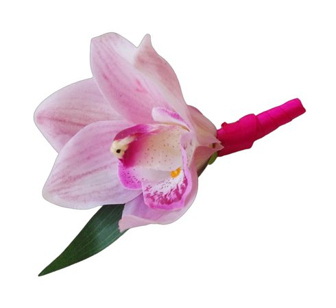 Pink Boutonniere, Orchid Boutonniere, Tropical Weddding, Tropical Flowers, Silk Boutonniere, Wedding Boutonniere, Artificial Boutonniere