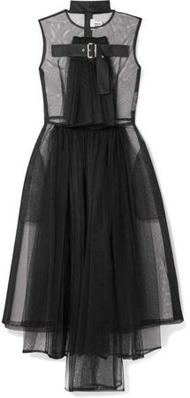 Draped Tulle Dress - Black