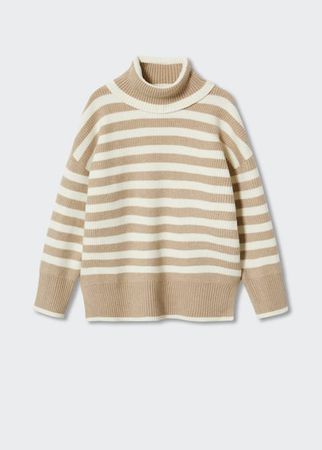 Striped turtleneck sweater - Women | Mango USA
