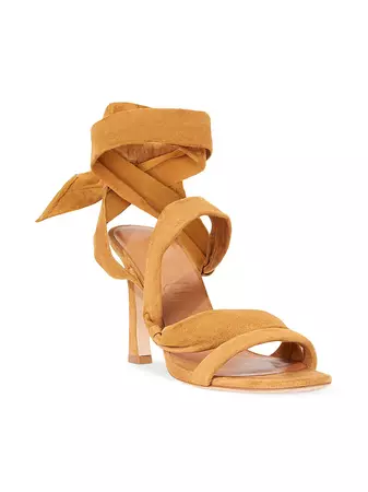 Shop STAUD Rellie 100MM Suede Strappy Sandals | Saks Fifth Avenue