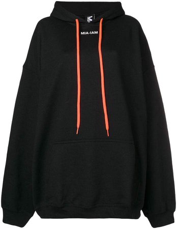 Mia-Iam logo print oversized hoodie