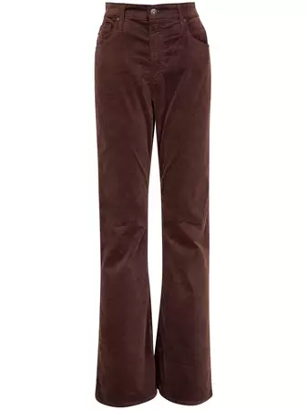AG Jeans Farrah Bootcut Velvet Trousers - Farfetch