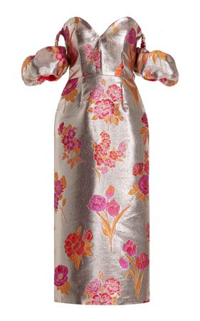 Adelaide Metallic Floral Jacquard Midi Dress By Markarian | Moda Operandi